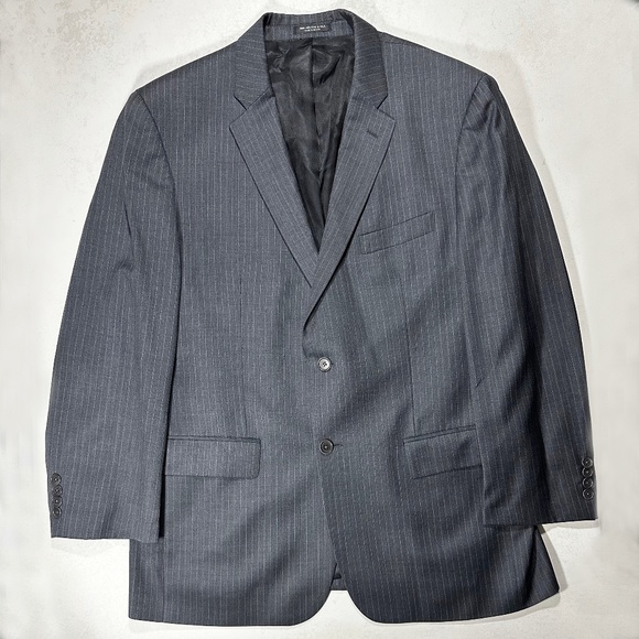 John Varvatos Star Men Delancy Pinstripe Wool Blazer Gray, 44R - Picture 1 of 15